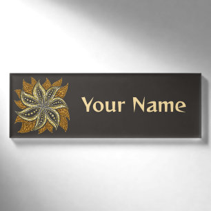 African Abstrakt Floral Batik Style Namenschild