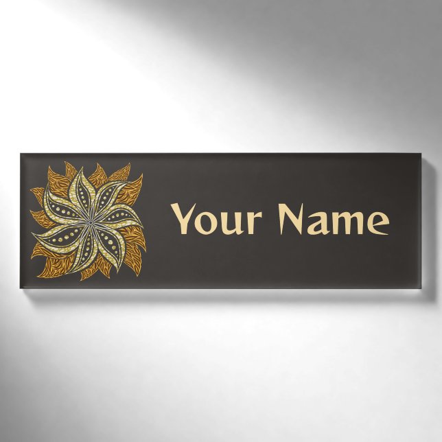 African Abstrakt Floral Batik Style Namenschild (Vorderseite)