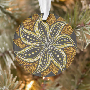 African Abstrakt Floral Batik Style Ornament