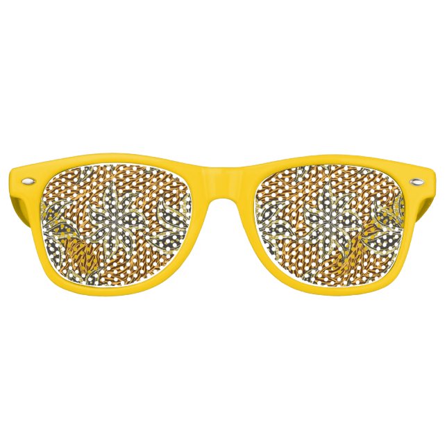 African Abstrakt Floral Batik Style Partybrille (Vorderseite)