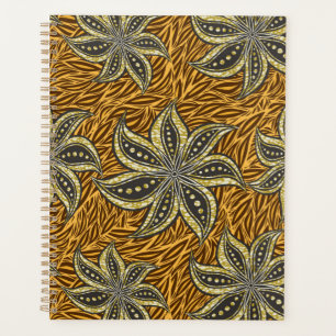 African Abstrakt Floral Batik Style Planer