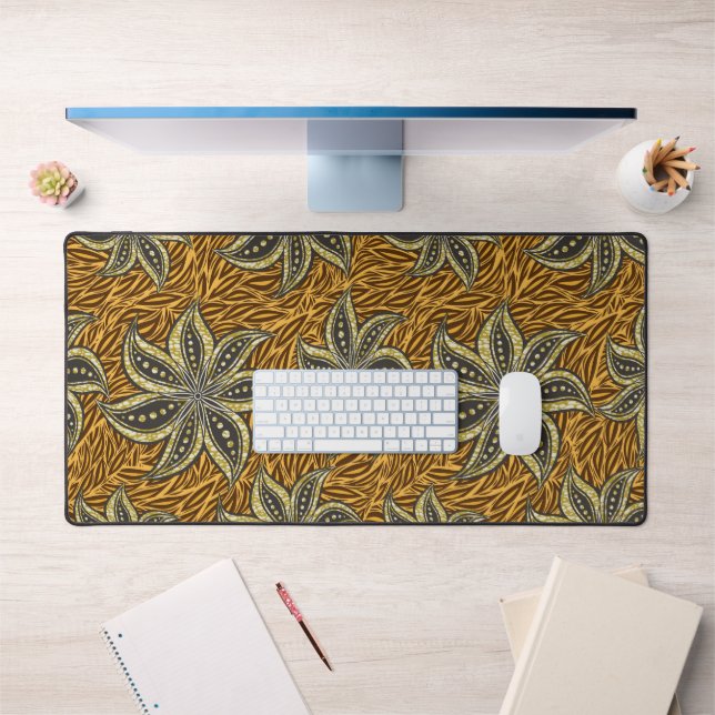 African Abstrakt Floral Batik Style Schreibtischunterlage (Büro 1)
