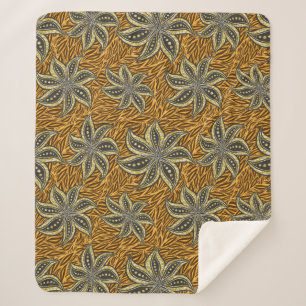 African Abstrakt Floral Batik Style Sherpadecke