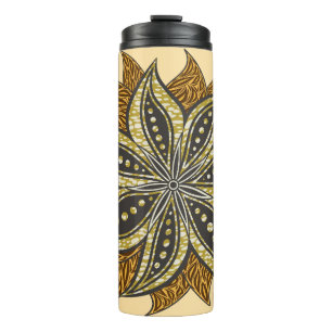 African Abstrakt Floral Batik Style Thermosbecher