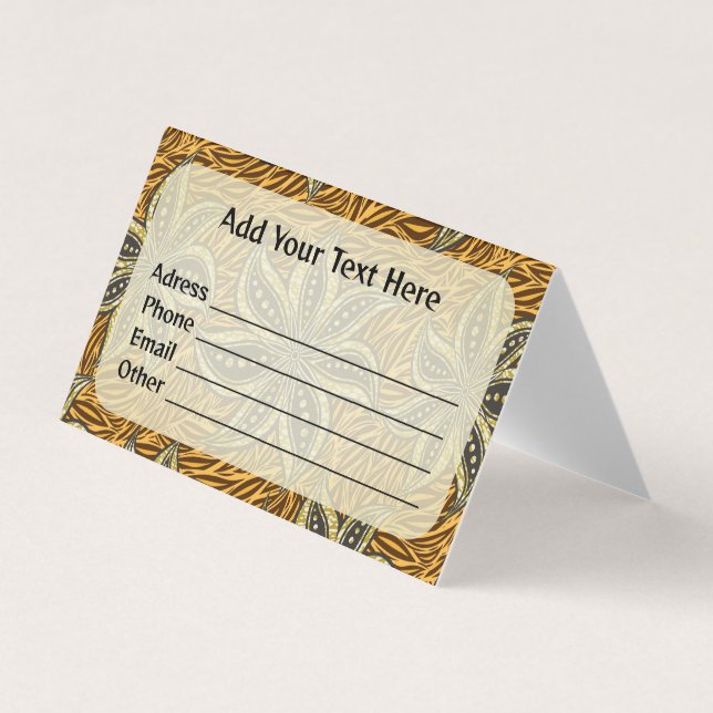 African Abstrakt Floral Batik Style Visitenkarten (Vorderseite)