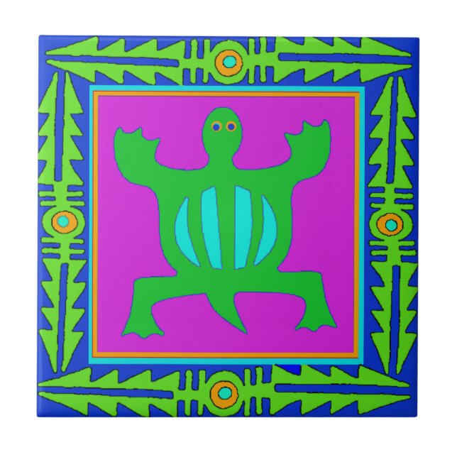 African Adinkra Crocodile - Anpassungsfähigkeit Fliese (Vorderseite)