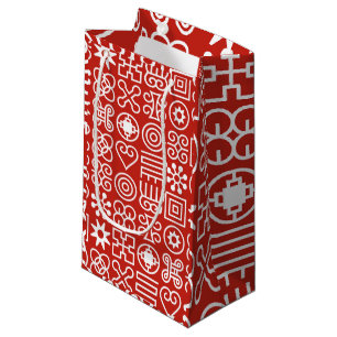 African Adinkra Small Gift Bag Kleine Geschenktüte