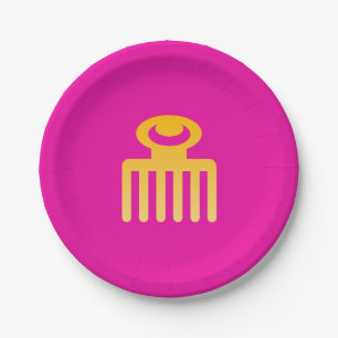 African Adinkra Symbol (Schönheit) Pappteller