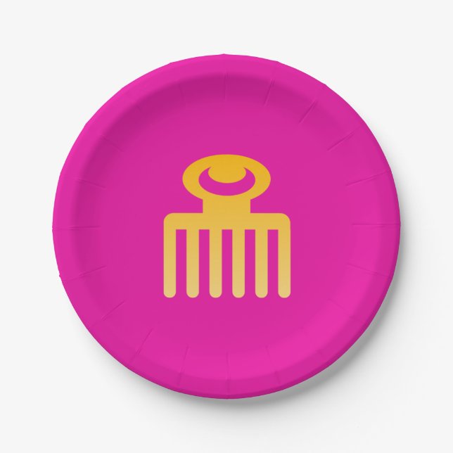 African Adinkra Symbol (Schönheit) Pappteller (Vorderseite)