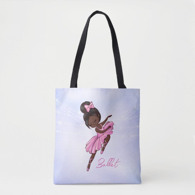 African America Ballerina Lila Ballet Dance Tasche (Vorderseite)