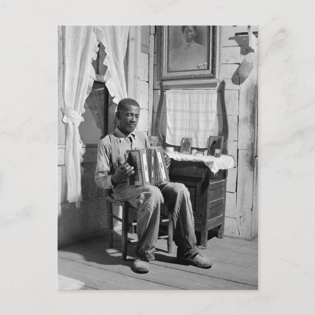African American Accordion Player, 1941 Postkarte (Vorderseite)