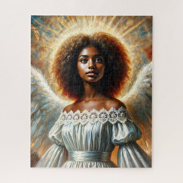 African American Angel With Halo (Vertikal)