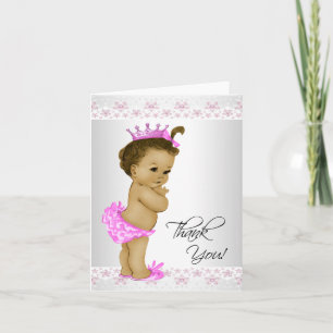 African American Baby Girl Douche Merci Cartes