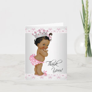 African American Baby Girl Dusche Vielen Dank Dankeskarte