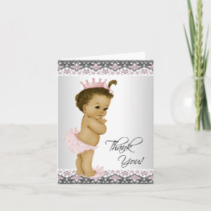 African American Baby Girl Vielen Dank Dankeskarte
