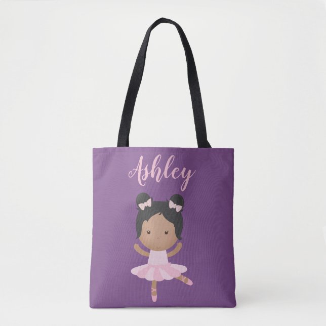 African American Ballerina Ballet Pink Tutu Dancer Tasche (Vorderseite)