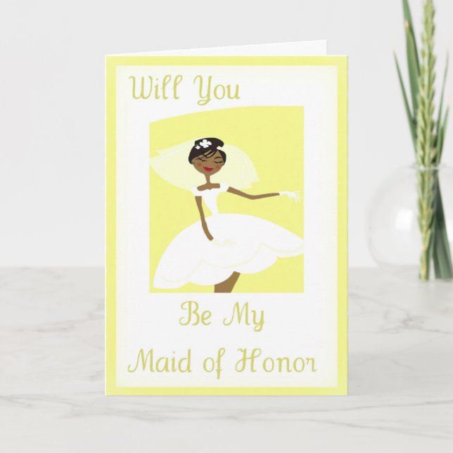 African American Be My Maid of Honor Invitation (Devant)