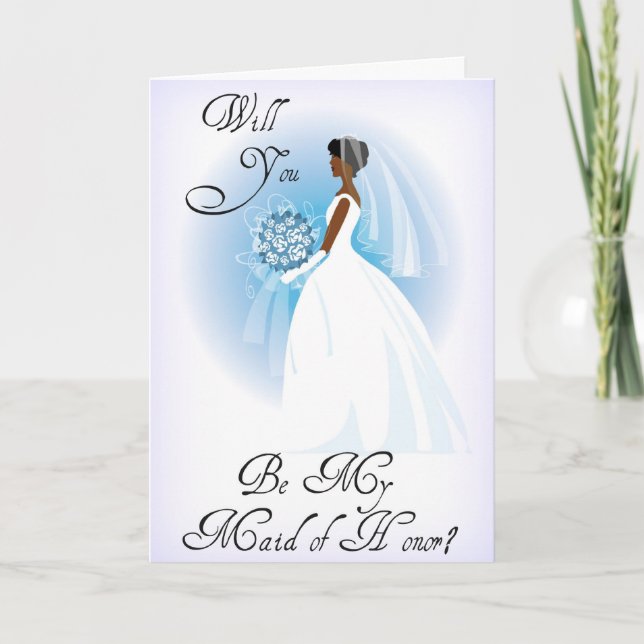 African American Be My Maid of Honor Invitation (Devant)