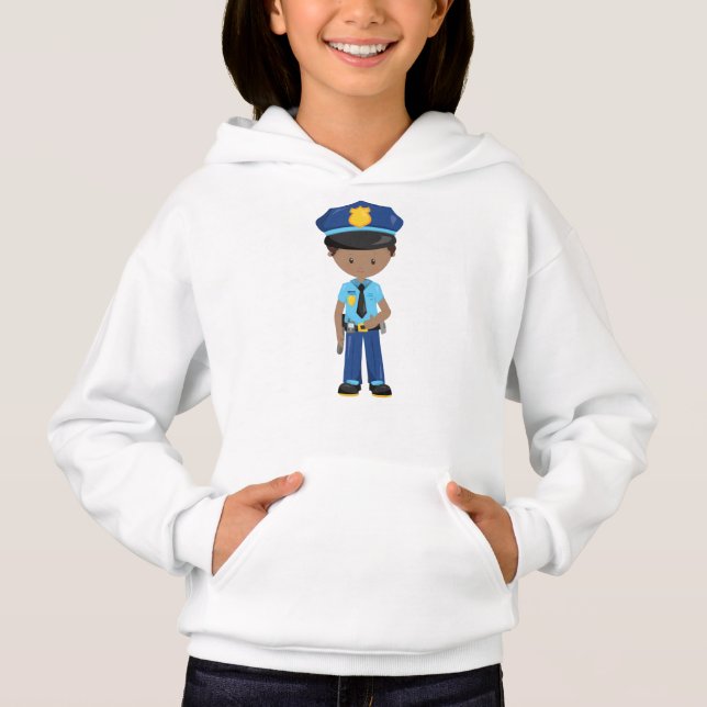 African American Boy, Policeman, Police Officer (Devant)