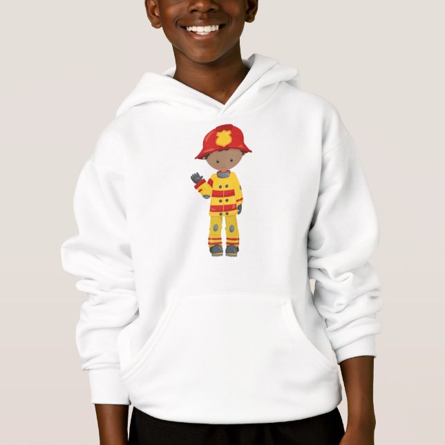 African American Boy, pompier, pompier, casque (Devant)