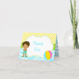 African American Boy Pool Party Bash Party Dankeskarte