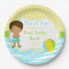 African American Boy Pool Party Bash Party Pappteller