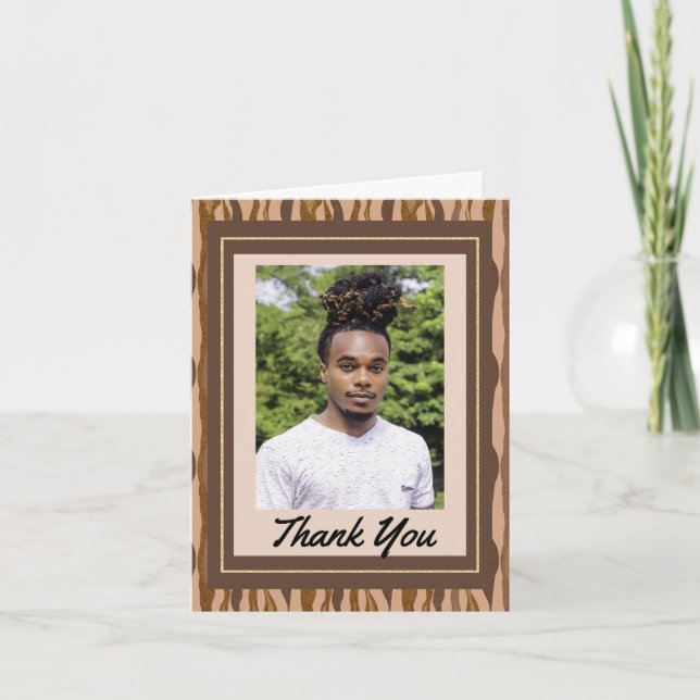 African American Boy's Graduation Carte de remerci (Devant)