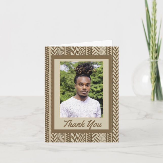 African American Boy's Graduation Carte de remerci (Devant)