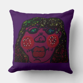 African-American Cartoon Character Portrait Kissen