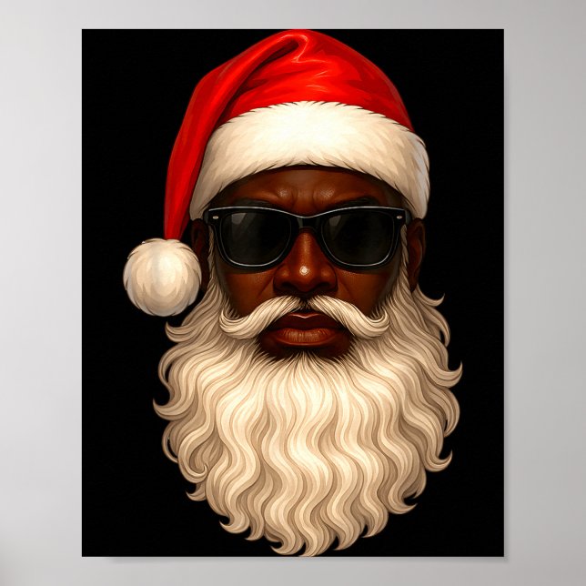 African American Cool Santa Claus Christmas Pajama Poster (Vorne)