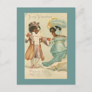 African American Couple Dance Vintag Valentine Postkarte