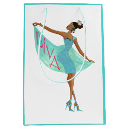 "African American Diva Fashionista" Geschenktasche Mittlere Geschenktüte