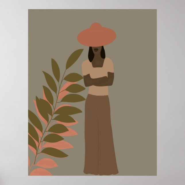 African American Faceless Abstract Woman Poster (Vorne)