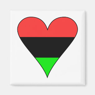 African American Flag Herz Magnet