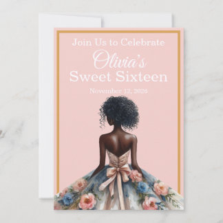 African American Girls Sweet Sixteen Einladung