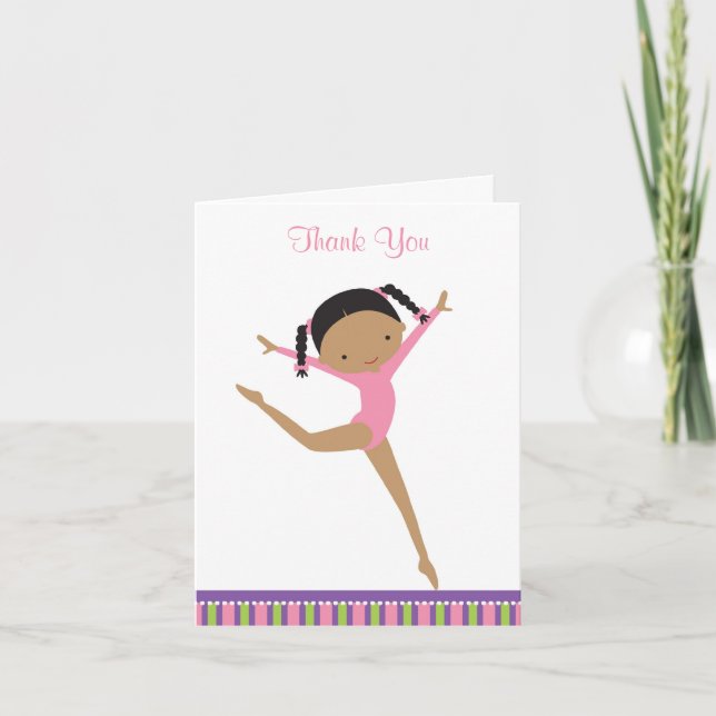African American Gymnast Merci Cartes de notes (Devant)
