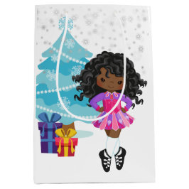African American Irish Dancer Winter Weihnachten Mittlere Geschenktüte