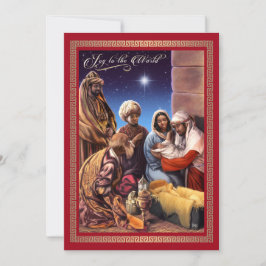 African American Nativity Art Flat Christmas Card Einladung