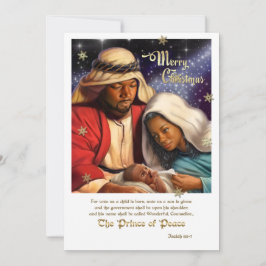 African American Nativity Art Flat Christmas Cards Feiertagskarte