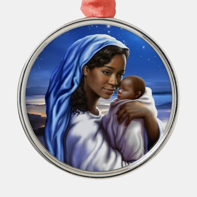 African American Nativity Art Weihnachtsschmuck (Vorne)