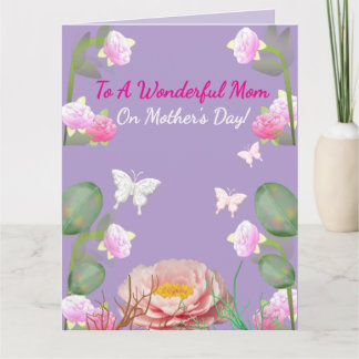 African American Pink Floral Mother's Day Karte