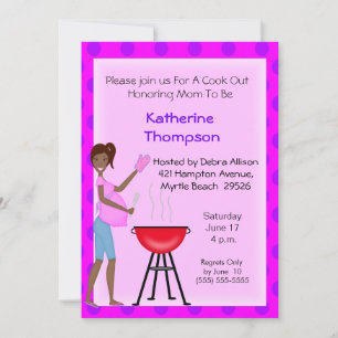 African American Pregnant Mom Invitation de cuisin