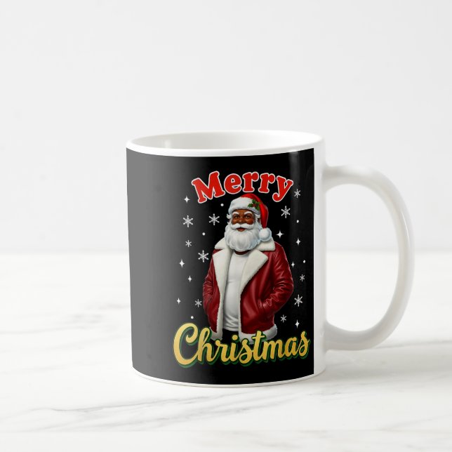 African American Santa Christmas Cool Black X-mas  Kaffeetasse (Rechts)