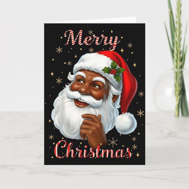 African American Santa Christmas Cool Black X-mas  Karte (Vorderseite)