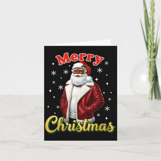 African American Santa Christmas Cool Black X-mas  Karte (Vorderseite)