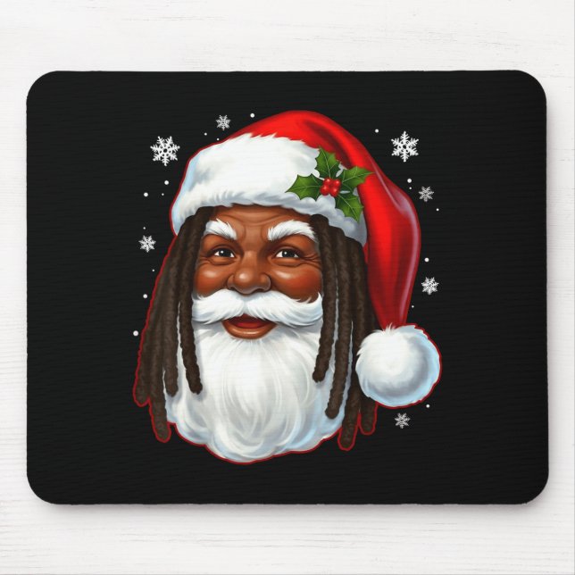 African American Santa Christmas Cool Black X-mas  Mousepad (Vorne)