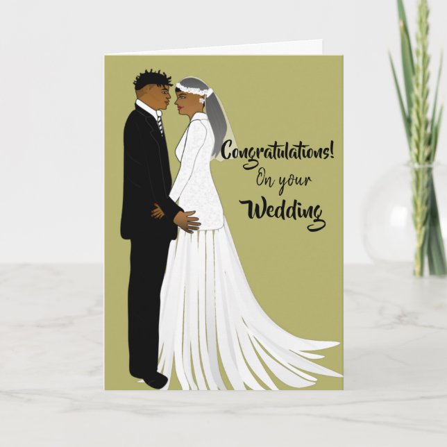 African American Wedding Congratulations Card Karte (Vorderseite)