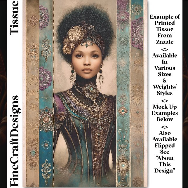 African American Woman, Baroque DY2L Decoupage Seidenpapier (Von Creator hochgeladen)