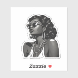 African American Woman Custom-Cut Vinyl Sticker