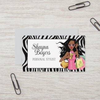 African American Zebra Print Visitenkarte